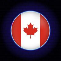 Neon Canada flag. Vector illustration.