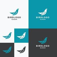 plantilla de diseño plano de icono de logotipo de pájaro vector