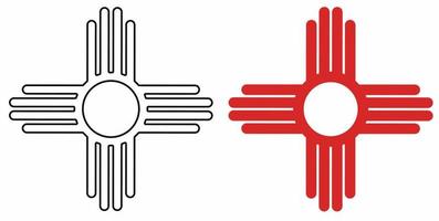 native American Indian sun Symbol set isolated on white background vector