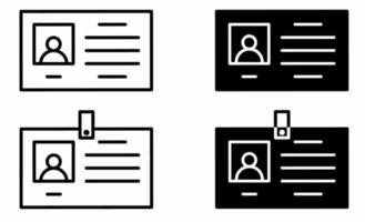 id card icon set isolated on white background vector