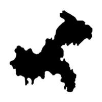 mapa del municipio de chongqing, divisiones administrativas de china. ilustración vectorial vector