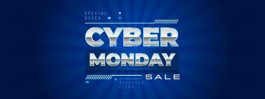 Cyber Monday sale banner, special offer promotion vector background with copy space for media advertising