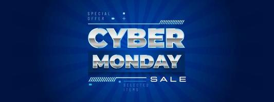 Cyber Monday sale banner, special offer promotion vector background with copy space for media advertising