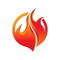 Fire logo design illustration and fire symbol vector