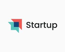 Startup Success Arrow Cursor Up Right Direction Overlap Overlapping Colorful Vector Logo Design