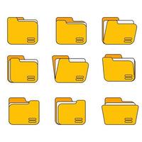 set document folder icon symbol flat design vector illustration