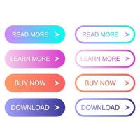 set button website design gradient button decorate program modern look template vector