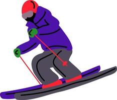 Alpine skiing, vector illustration.