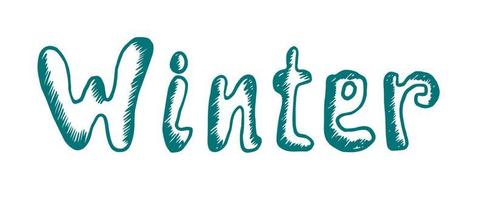 Hand drawn lettering winter. Design element for poster, card and stickers for New Year and Christmas. Vector, Illustration. vector