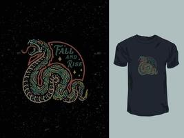 The snakes vintage tattoo style t-shirt design vector