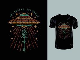 The ufo reveal vintage illustration vector