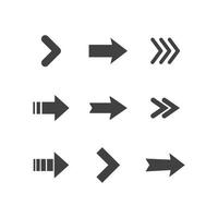 Arrow icons. Simple directional pictogram arrows. vector