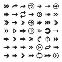 Arrow icons. Simple directional pictogram arrows. vector