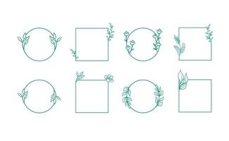 Floral frames. Wreath decorative borders. vector