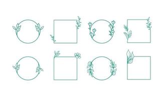 Floral frames. Wreath decorative borders. vector