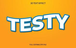 testy 3D editable text effect template, text effect style vector