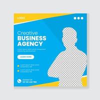 Corporate business agency social media post template vector