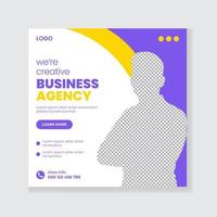 Digital marketing agency and corporate social media post banner template vector