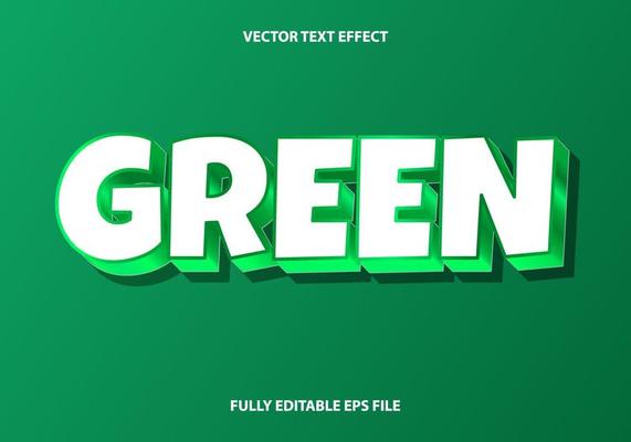 Editable 3d text effect, text effect style,green editable text effect template