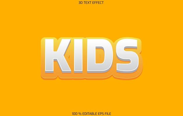 Editable 3d text effect, text effect style, kids editable text effect template