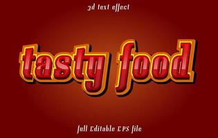 testy food 3D editable text effect template, text effect style vector