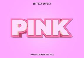 Editable 3d text effect, text effect style, pink editable text effect template vector