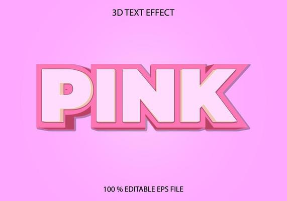 Editable 3d text effect, text effect style, pink editable text effect template