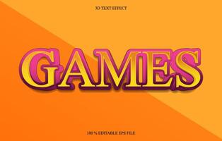 Games 3D editable text effect template, text effect style vector