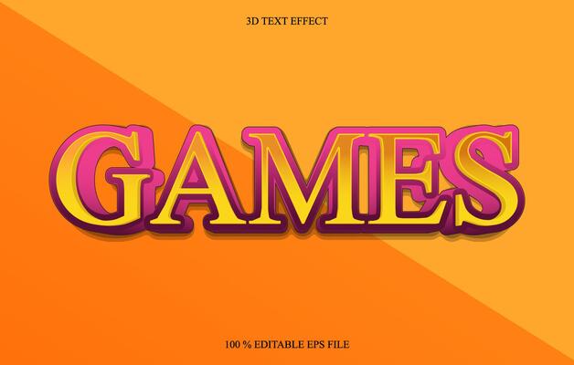Games 3D editable text effect template, text effect style
