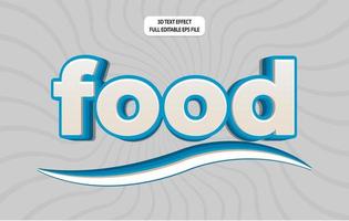 plantilla de efecto de texto editable 3d de comida, estilo de efecto de texto vector