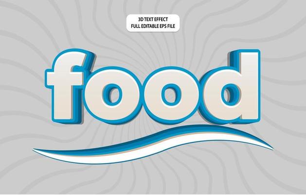 food 3D editable text effect template, text effect style