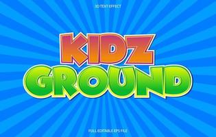 3D ekidz ground 3D editable text effect template, text effect style vector