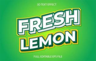 Fresh Lemon 3D editable text effect template vector