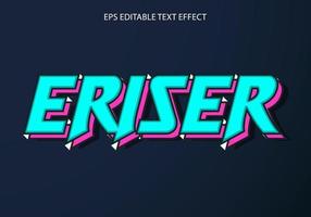 Editable 3d text effect, text effect style, eriser editable text effect template vector