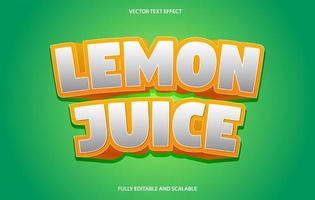 Editable 3d text effect, text effect style,lemon juice editable text effect template vector