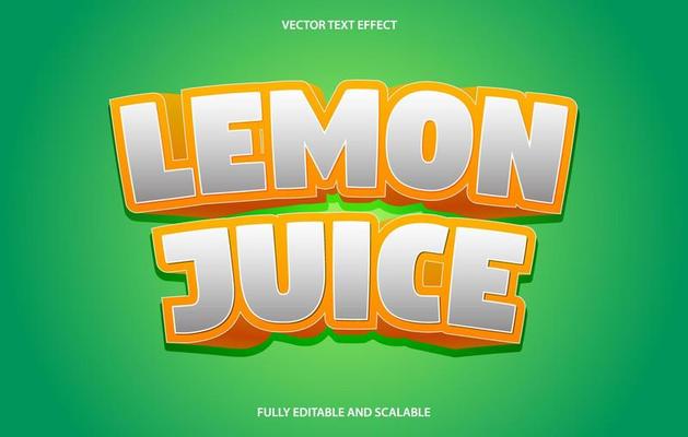 Editable 3d text effect, text effect style,lemon juice editable text effect template