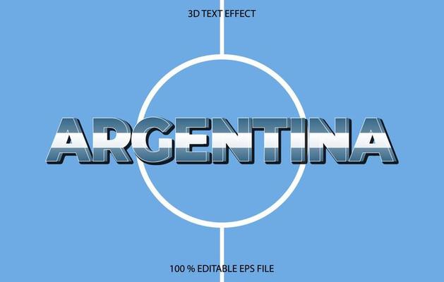 Argentina 3D editable text effect  template, text effect style
