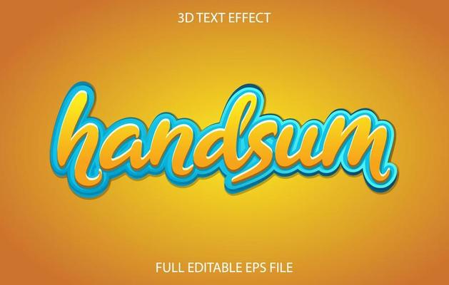 Handsum 3D editable text effect template, text effect style