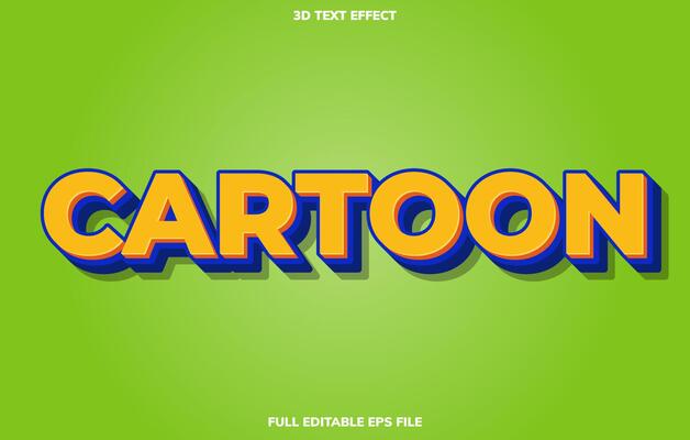 cartoon 3D editable text effect template, text effect style