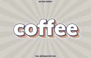 coffee 3D editable text effect template, text effect style vector