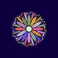 abstract circle flower colorful logo design vector