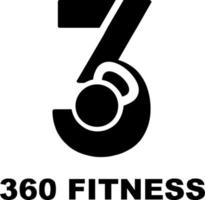 Diseño de logotipo de vector de gimnasio de fitness 360