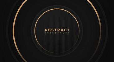 Abstract 3D Background Circle Golden Dark Black Papercut Layer with Copy Space for Text or Message vector