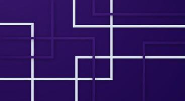 Fondo de corte de papel de líneas de rayas cuadradas geométricas 3d abstractas con patrón de decoración realista de colores púrpura oscuro y blanco vector