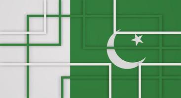 Abstract Geometric Square Stripes Lines Papercut Background with Flag of Pakistan vector