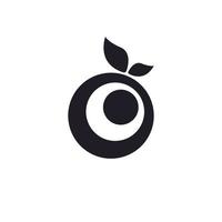 logotipo de fruta naranja símbolo plano y simple para el negocio de la empresa o la marca personal vector