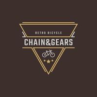 Vintage Retro Badge Emblem Logotype Bicycle Logo Design Linear Style vector