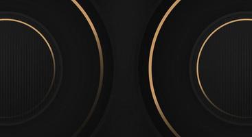 Abstract 3D Background Circle Golden Dark Black Papercut Layer with Copy Space for Text or Message vector