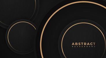 Abstract 3D Background Circle Golden Dark Black Papercut Layer with Copy Space for Text or Message vector