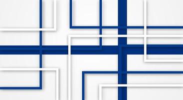 Abstract Geometric Square Stripes Lines Papercut Background with Flag of Finland vector